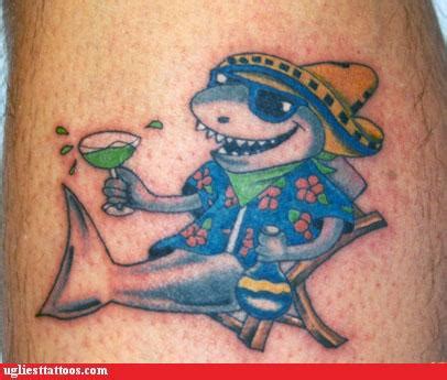 Worn on the soles of a sailor's feet, these are thought to ward off sharks. Party Shark! - Ugliest Tattoos - funny tattoos | bad ...