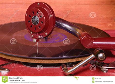 Image Shows Vintage Gramophone Famous Czech Brand Supraphone. the Red ...