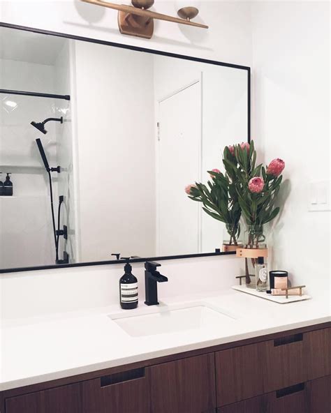 Do you assume custom framed bathroom mirrors seems to be nice? Black accents (With images) | Custom vanity, Framed ...