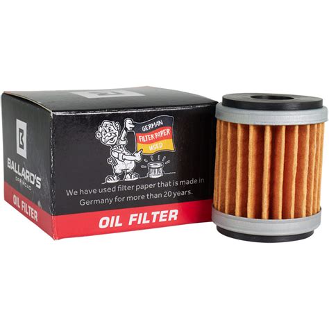 Filters should be replaced with each oil change as specified by the manufacturer. Ballards Yamaha YZF/WRF/WR Oil Filter at MXstore