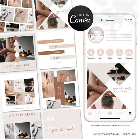 Discover 25 canva instagram designs on dribbble. Canva Instagram Templates Beauty Editable IG Square Posts ...