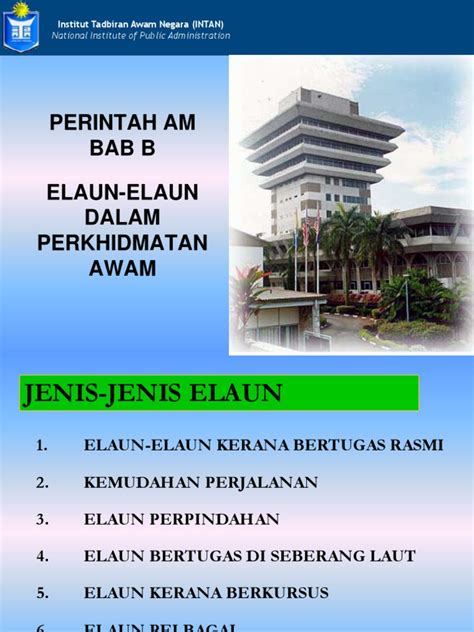 3 pembahagian cuti/jenis cuti rehat yang diberi kerana perkhidmatan (i). Perintah Am Bab b