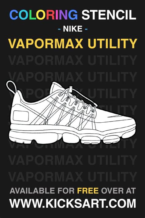Nike air vapormax 2020 flyknit. Nike Air Vapormax Utility Coloring Stencil | Color ...