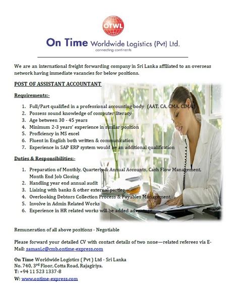 Assistant accountant duties and responsibilities of the job. Assistant Accountant