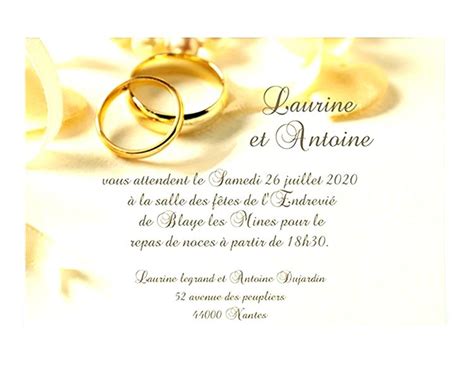 Maybe you would like to learn more about one of these? Modèle Carte Invitation Mariage Gratuit Word - Faire Part ...