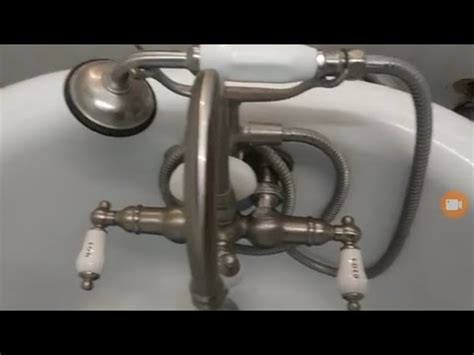 If your bathtub faucet is dripping when closed, it is time to replace the washers in the valve assembly. Replacing Clawfoot Tub Mixing Valve - YouTube