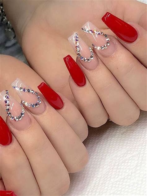 Follow me on my social media:@ninjanailfairy. Mar 11 2020 - Trendy Winter Red Coffin Nail Designs for ...