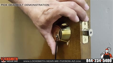Poke the pick to the top of the lock and push it until you feel one of the pins. How to Pick a Deadbolt Lock | Locksmith Near Me in Tucson - YouTube