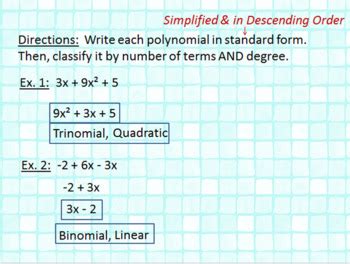 Classifying Polynomials - Algebra PowerPoint by Word on the Street