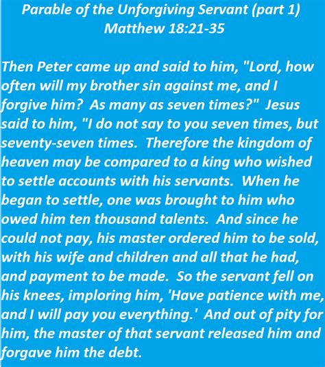 Lange hab ich mich nicht getraut es zu kaufen und. Parable of the Unforgiving Servant (part 1) - Matthew 18:21-35 | Parables, Jesus quotes, Love ...