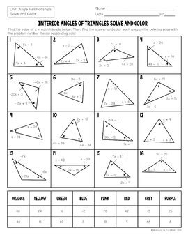 Algebra unit 6 workbook, unit 4 congruent triangles homework 2 angles. Interior Angles of Triangles 8th Grade by Maneuvering the ...