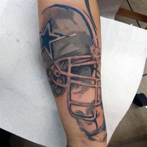 A better photo of the cowboy tattoo i got last night from a friend of a friend. 50 Dallas Cowboys tatuagens para homens - manly NFL tinta idéias