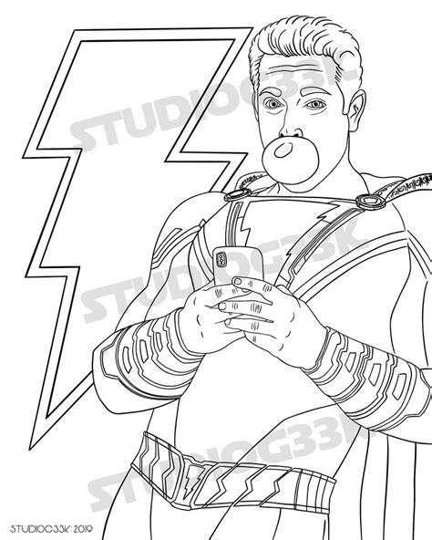 The main enemy of the captain was black adam. Digital Shazam Downloadable Coloring Sheet | Etsy