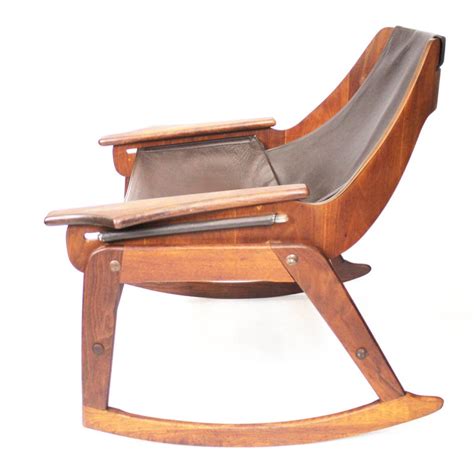 4.6 out of 5 stars. Mid-Century Modern Bent Plywood Leather Sling Rocking Chair by Jerry Johnson at 1stDibs