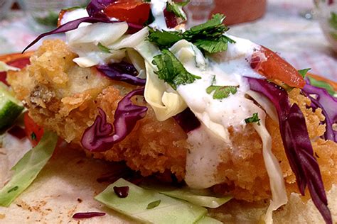 Don't get me wrong, i love a mayo slaw just as much as the next guy, but in a fish taco it really steals all the. Fish Tacos | My Imperfect Kitchen | Meeting Guy Fieri