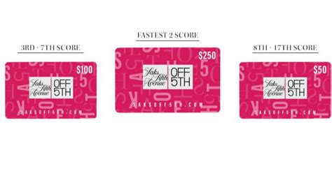 That's not the biggest initial discount available from a store card, but it has the potential to save. Saks 5th Avenue Gift Cards are up for grabs! - MWFreebies