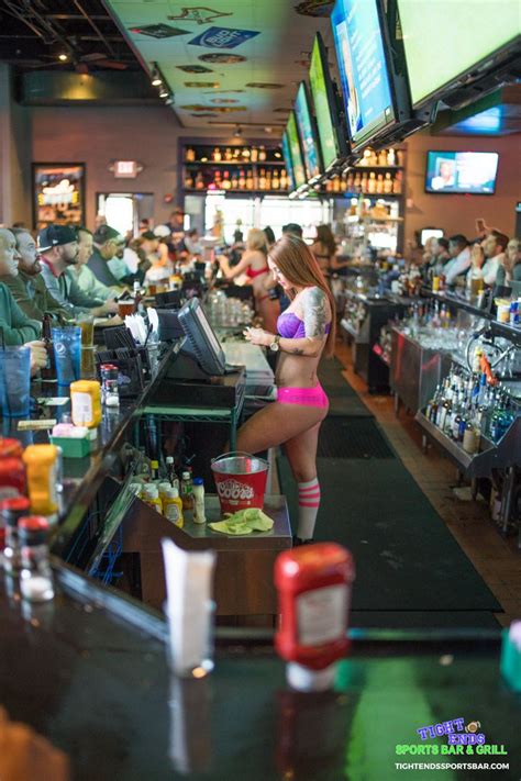 Don't let the gas station fool ya! Tight Ends Sports Bar and Grill hot redhead bartender with ...