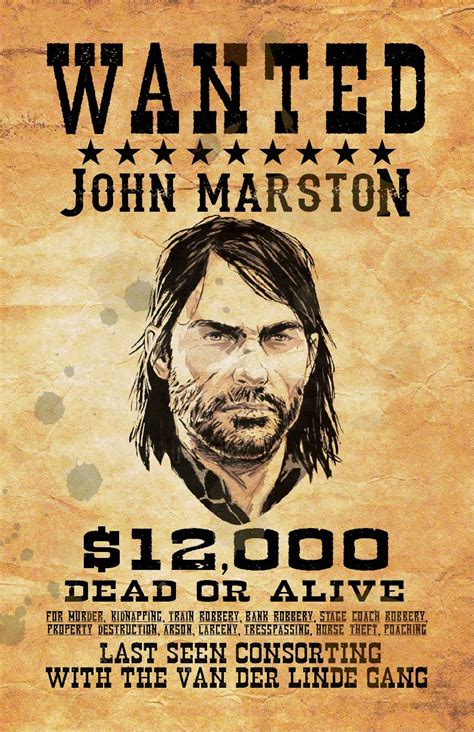 John Marston Wanted Poster