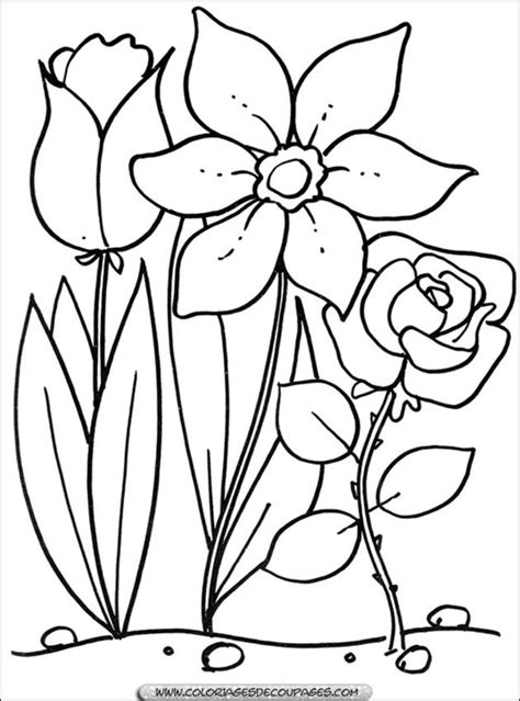 Coloriage à imprimer et à colorier. Coloriage De Fleurs De Printemps A Imprimer - Gratuit ...