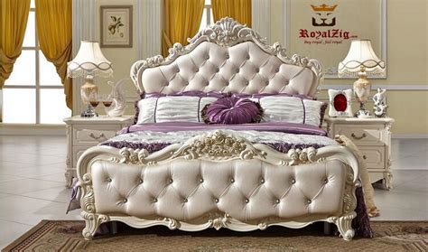 Key details 84.25w x 64.25d x 46h. Munro Italian Classic Style High Carving Bed | Royalzig