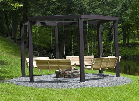 Thinking of improving your outdoor living space? Fantastic DIY Project: Porch Swings around a Campfire | Modern Outdoors