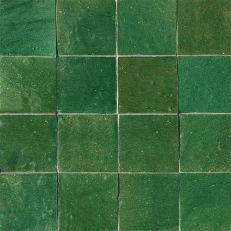 Each zellige tile is unique, with color variation between each tile. Forest Green Colored Fez Tile from Morocco. 4 by 4 inch ...