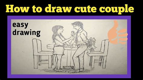 Valentine's day cute love couple drawing step by step by using black sketch colour pen very easy subscribe to our channel for. How to draw cute couple step by step drawing for kids and beginner - YouTube