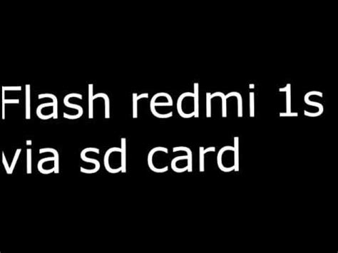 You just need the update.zip firmware. flash redmi 1s via sd card - YouTube