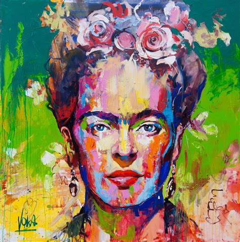 Ebay wunderschöner frida kahlo stoff 11 x 15 cm auf papier din a5 genäht als bild zum einrahmen. Frieda, 160x160 cm/63,0x63,0 inch, Acrylic on Canvas ...