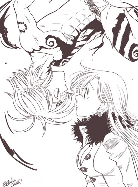 This is the seven deadly sins. Meliodas ♡ Elizabeth discovered by Y.C_Goria on We Heart It