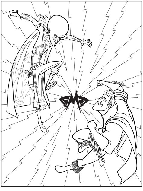 100% free occupations coloring pages. Coloring page - Megamind and Metro Man