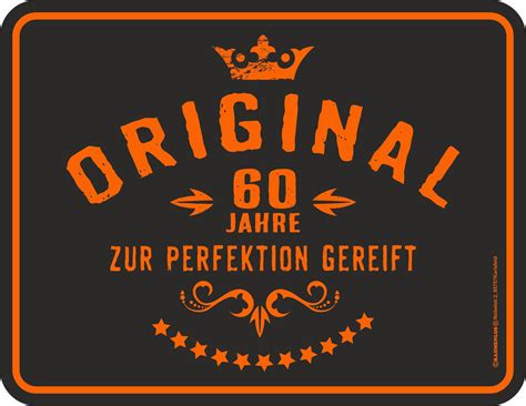 / geburtstag hast du, 60 jahr'!. 60 Jahre - Original - Fun-Schilder - 22x17