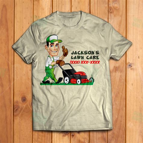 You can customize any design idea online. Lawn Care Company - Character T-Shirt - The Lawn Market