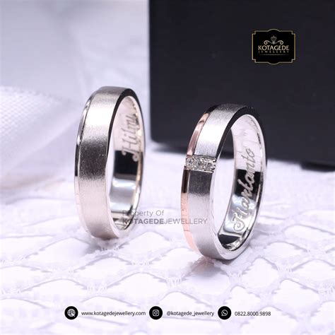 17 model cincin couple batu permata tunangan dan pernikahan. Cincin Kawin Tunangan Couple Palladium Emas Putih PD0157WG