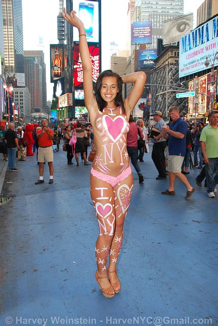 The color and size modify the display of the paint brush's pen marks. ipernity: Times Square Body Painting - October 5th, 2013 ...