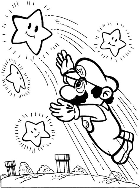 Mario has an early big shiny pow block sticker in his possession. Mario Star Coloring Pages at GetColorings.com | Free ...