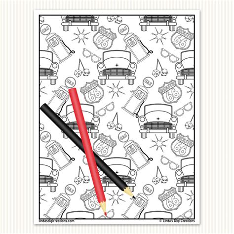 It's time to give adult coloring pages a try, because life can be hard and stressful, and sometimes the best thing you can do is put down your iphone there are lots of benefits to unplugging and getting lost in coloring for a while, which is why it shouldn't be surprising that coloring books are a creative. 50's Style Printable Adult Coloring Pages · Linda's Digi ...