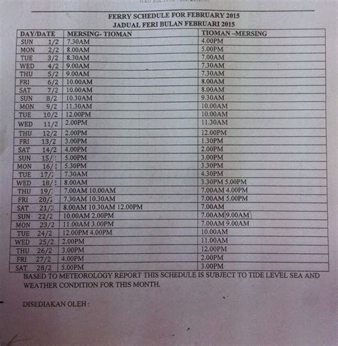 13 tempat menarikdi pulau pinang 2020 jika anda mencari destinasi percutian yang mempunyai pantai pasir putih berserta laut. Jadual Feri Bulan Februari 2015 (Mersing-Tioman-Mersing ...