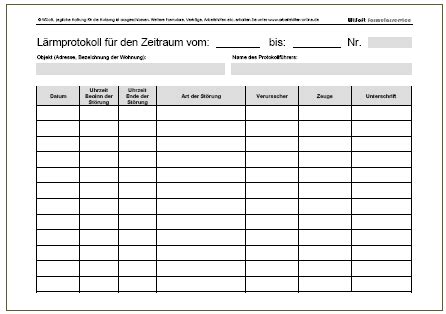 Einen mietvertrag aufsetzen zu lassen, ist ein kostspielige angelegenheit, welche auf jeden fall von einem auf mietrecht spezialisiertem anwalt durchgeführt werden sollte. Larmprotokoll Pdf Kostenlos