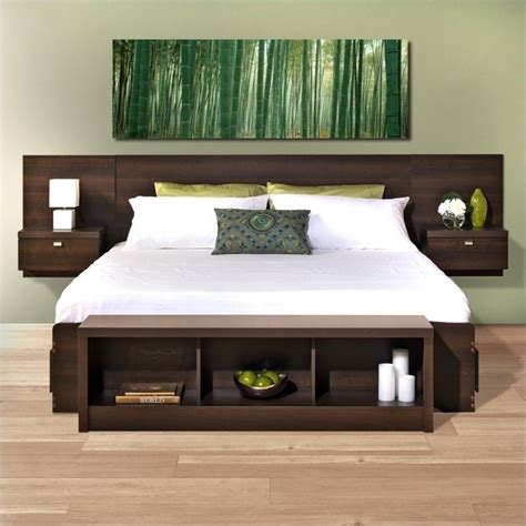 The headboards with storage option come with its share of advantages which make your life easier and your bedrooms more stylish. Platform Storage Bed with Floating Headboard in Espresso ...