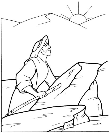 The devil said, if you are the son of god, tell these rocks to become bread.. Tentación de Jesús Coloring Page | Sermons4Kids