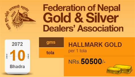 These days, gold price in nepal is 62 thousand per tola. Nepal Gold Market: Bhadau 10, 2072, Gold Price in Nepali Market