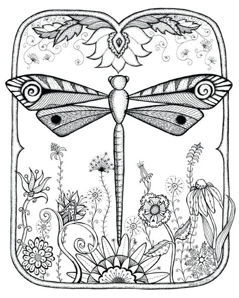 Dragonflies and flowers (good coloring page for the number two). Dragonfly Coloring Pages Printable at GetColorings.com ...