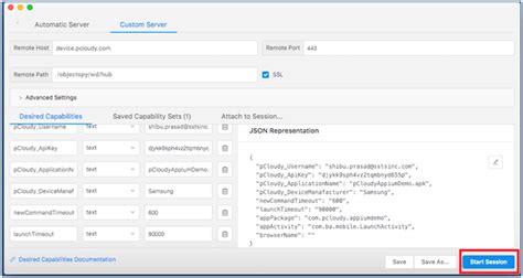 What we need to store user's information and then using it to. Inspecting element on pCloudy devices using Appium Desktop