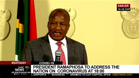 The president office said that the president will address the nation at 8.30pm on wednesday. President Ramaphosa to address the nation on COVID-19 ...