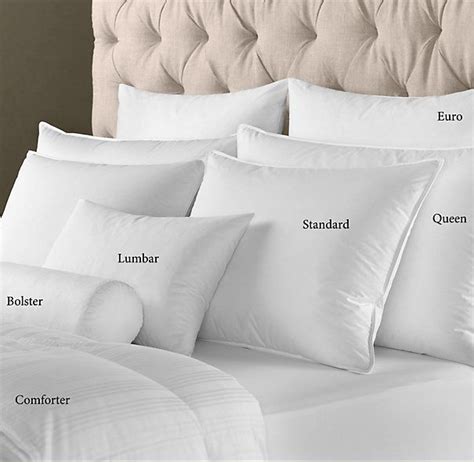 King size pillow dimension has the largest size. RESTORATION HARDWARE Feather Bed Pillow Inserts SIZES ...