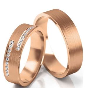 Weissgold mit diamanten, geschlagenes finish. Eheringe in Rotgold matt günstig kaufen | Trauringshop24