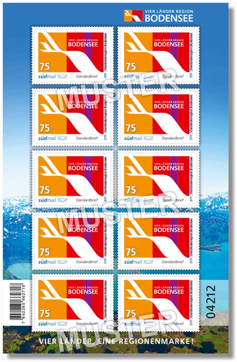 Das porto wird durch größe, gewicht, maße und art des zu versendenden briefes bestimmt. Sonderbriefmarke Vierländerregion Bodensee 2019 ...