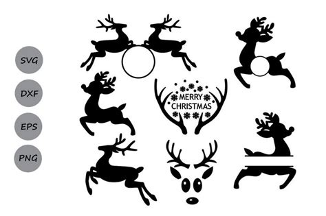 Download Reindeer svg, Reindeer monogram svg, Christmas svg, Deer Svg. By CosmosFineArt TheHungryJPEG.com ...
