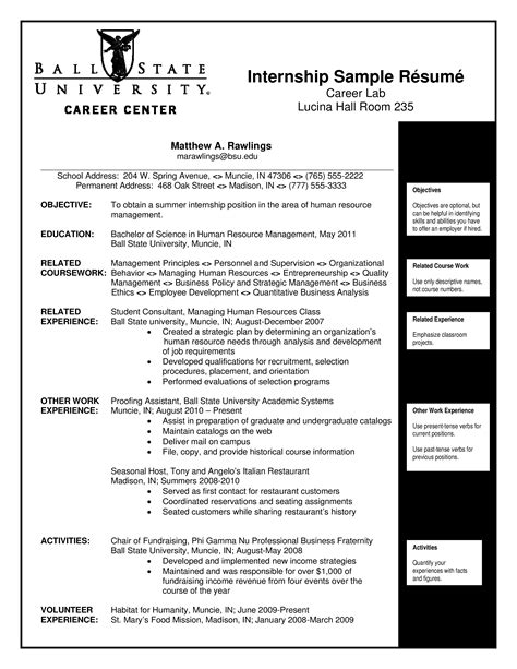 The cv should reflect your personality. Hr Internship Curriculum Vitae - How to draft a HR ...
